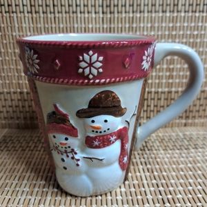 St. Nicholas‎ Square Coffee/Tea Cup Warm Wishes Red, Beige,& White Snowmen